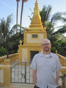 Matthew from Utah with my recently-resurrected granmother's stupa behind